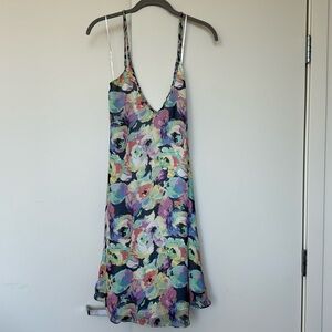 Yumi Kim - Floral Dress, V Neck Halter and Low Back with Versatile Strap, XS